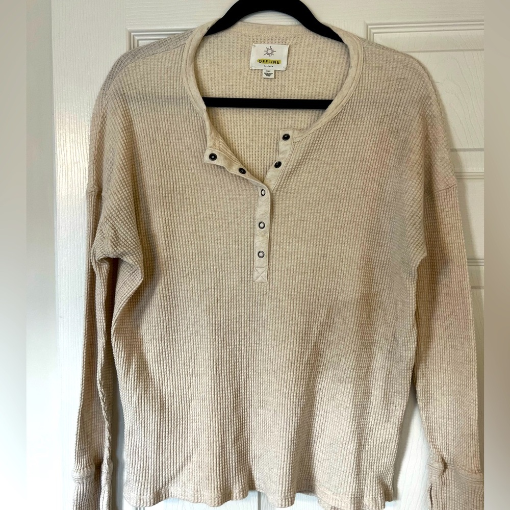 Aerie | Offline Waffle Henley Top